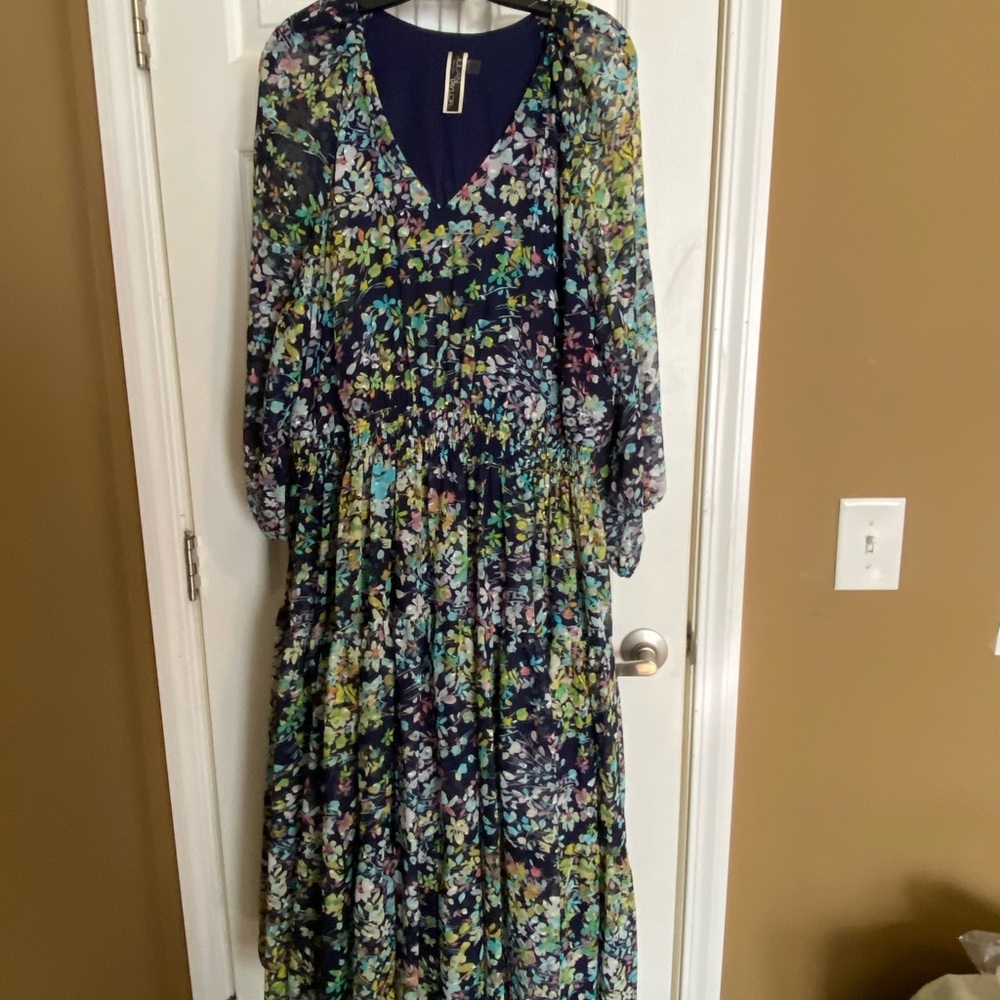 Taylor Multicolor Floral Long Sleeve Dress